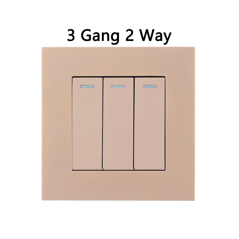 Atlectric 1 2 3 4 Gang ON/OFF EU FR Power Socket Button Power Switch 86 Type Dual Triple Quadruple Socket PC Panel With USB Port: 3 Gang 2 Way