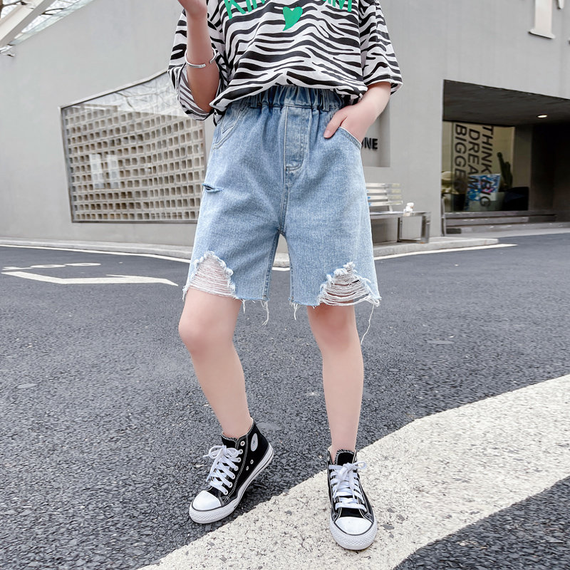 Teen Girls Ripped Shorts With Hole Arrivals Summer... – Grandado