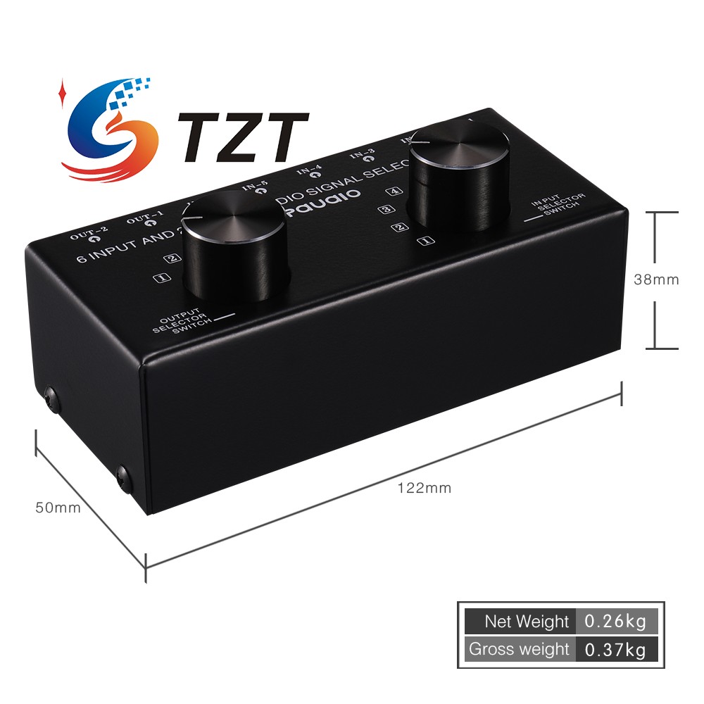TZT – sélecteur Audio RCA, commutateur de Signal d'entrée Audio, prise en charge des Ports RCA 6 entrées 2 sorties et 2 entrées 6 sorties