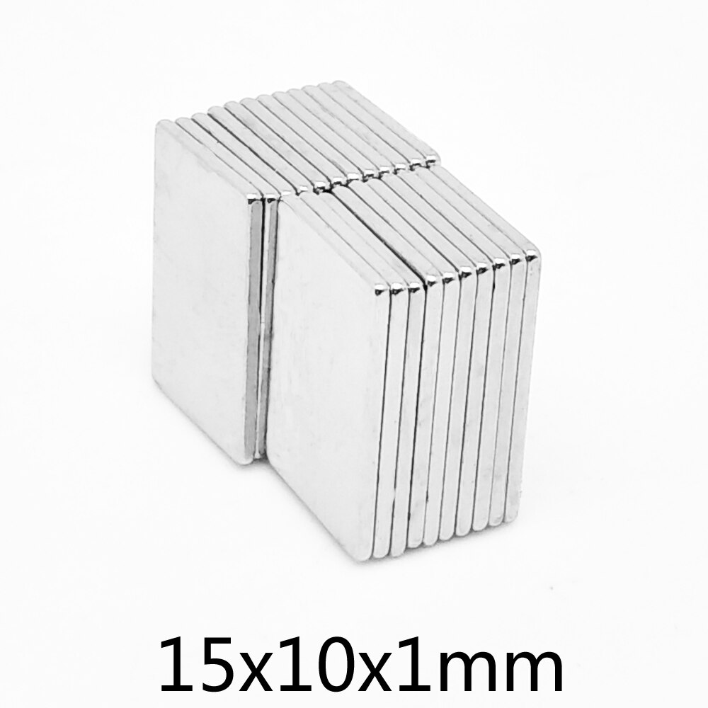 5/10/20/50/100/200/300Pcs 15X10X1mm Dunne Blok Krachtige Sterke Magnetische magneten N35 Permanente Neodymium Magneten 15X10X1 15*10*1