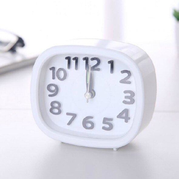 NOOLIM-reloj despertador minimalista para mesita de noche, con personalidad creativa, pequeño y Simple, para dormitorio de niños: E