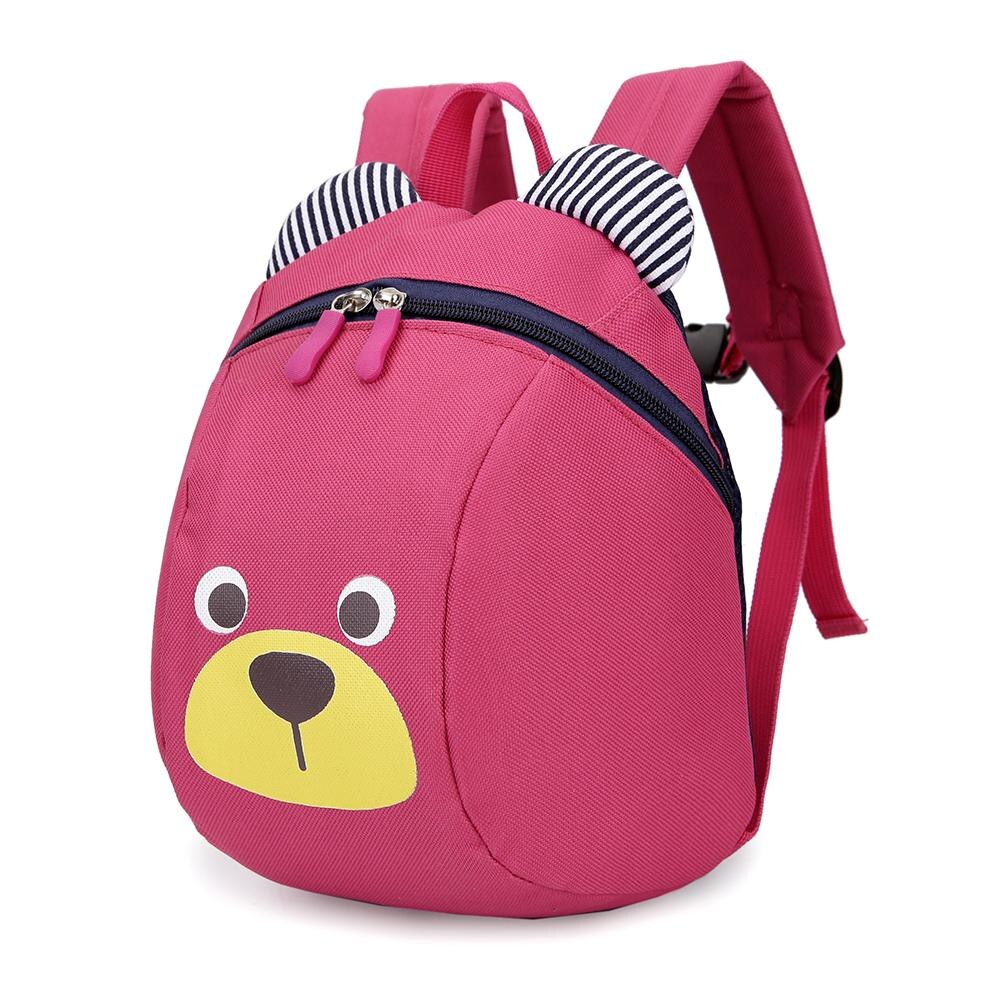 Cartoon Children Cute Backpack Children Student School Bag Anti-lost Backpacks With Traction Rope Bags Bag For Girls Boys: Hot Pink