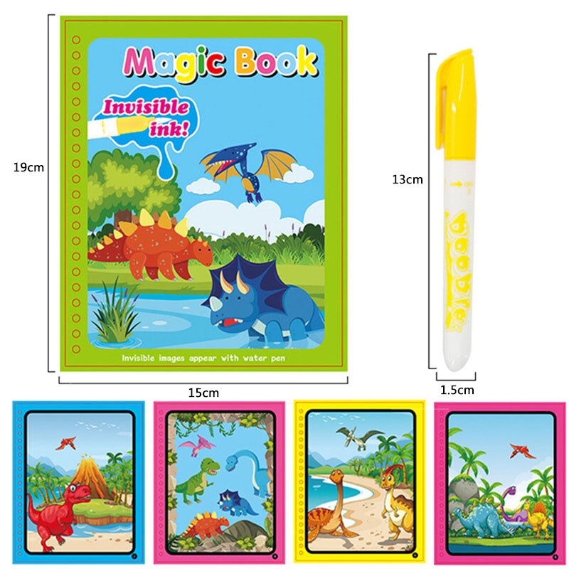 Animal Zoo Princess Magic Water Drawing Book Colorling Mermaid Cartoon Doodle Magic Pen Drawing Board Toys Kids Children: Blue