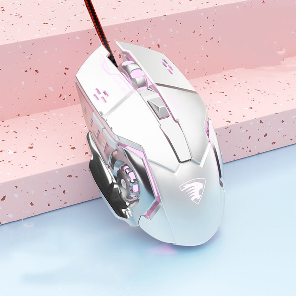 Wire Gaming Muis Stille Mause Ergonomische 4 Toetsen Backlit Mini Magic Mouse Voor Laptop Computer Pc Gamer Stille Muis voor Meisje: GY