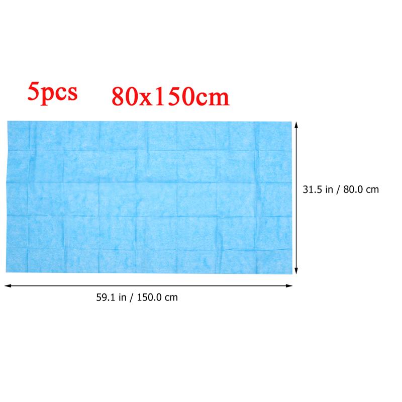 Lençol descartável para cama de 175x75cm, lençol massageador para salão de beleza, cobertura para cama e salão de beleza com 10 peças folha de tampa da tabela: 5pcs Blue 80x150cm