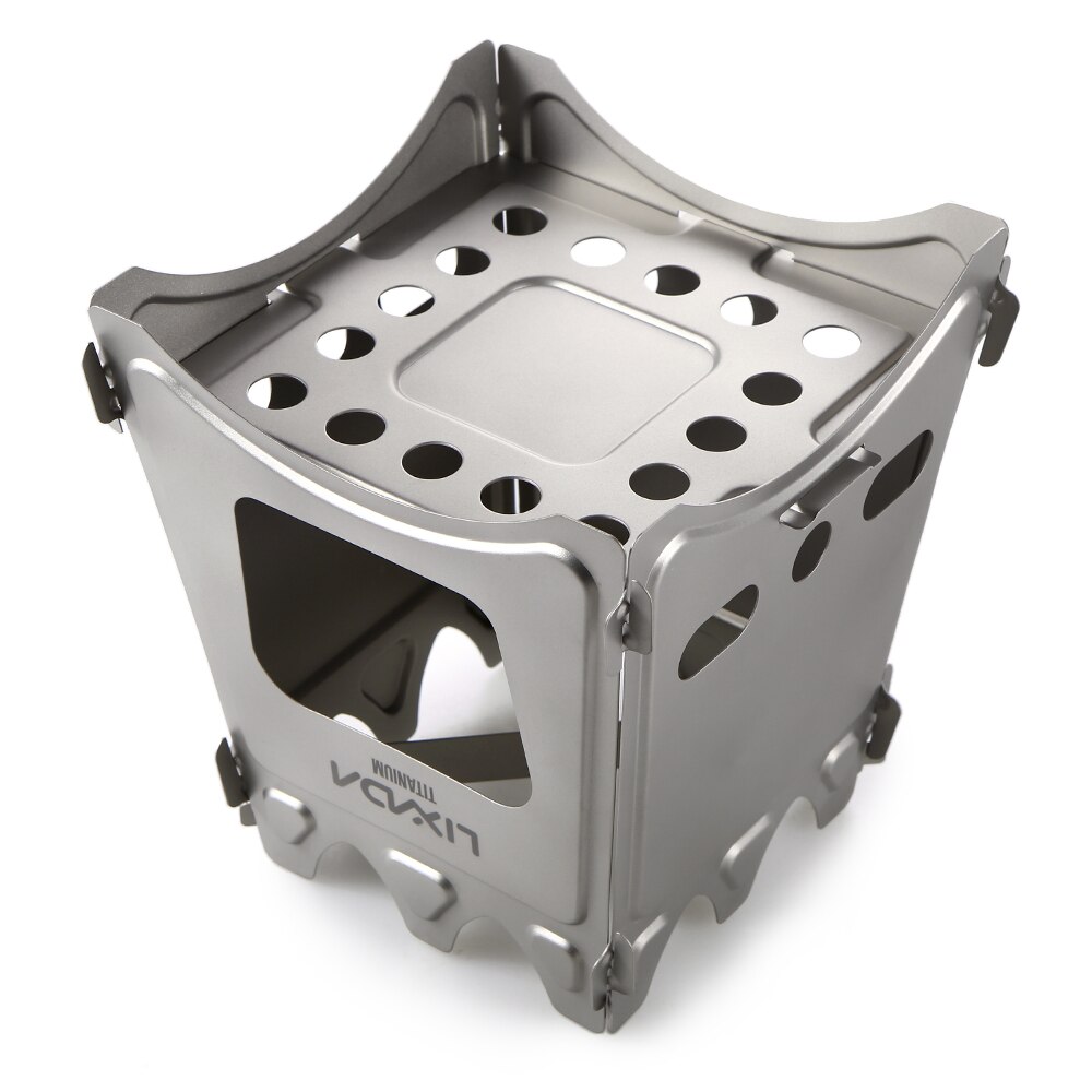 Lixada Compact Folding Titanium Wood Stove Outdoor Camping Stove Cooking Picnic Stove Portable Wood Furnace Burners