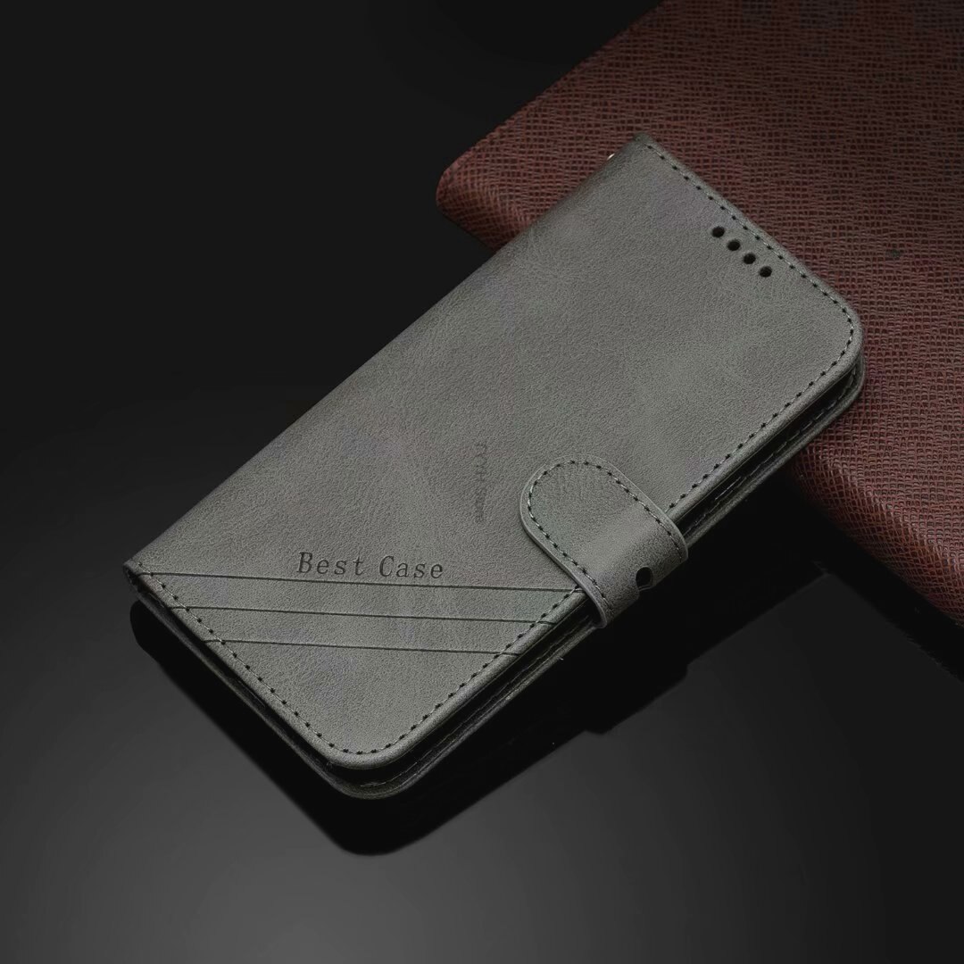 For Huawei Honor 8 Lite Case Leather Flip Case sFor Funda Huawei Honor8 Lite Honor 8Lite Honor8Lite Cases Magnetic Wallet Cover: Gray