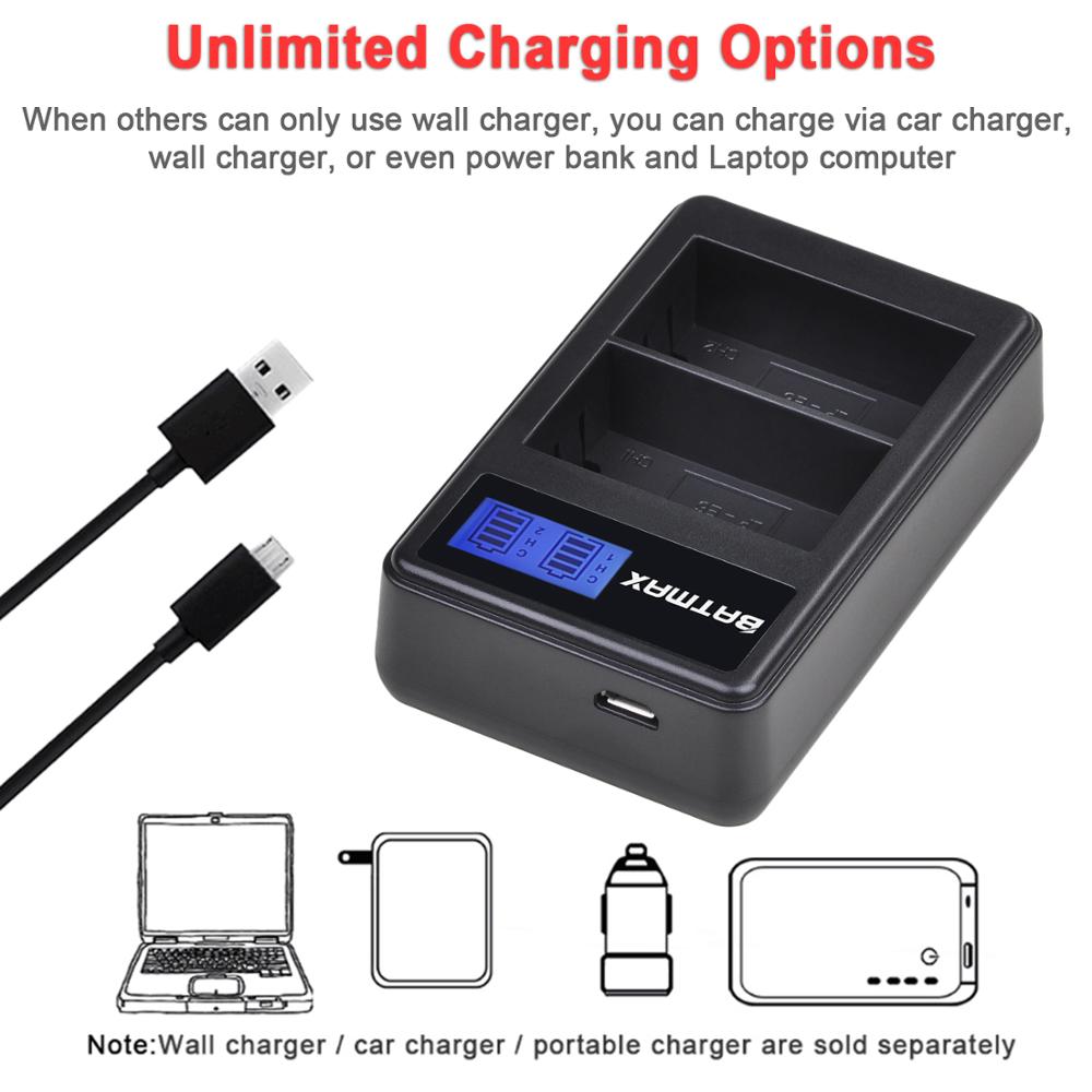 Batmax 2650Mah LP-E6 LPE6 E6 Batterij + Lcd Dual Usb Oplader Voor Canon Eos 5DS R 5D Mark Ii 5D Mark Iii 6D 7D 80D 90D Eos 5DS R