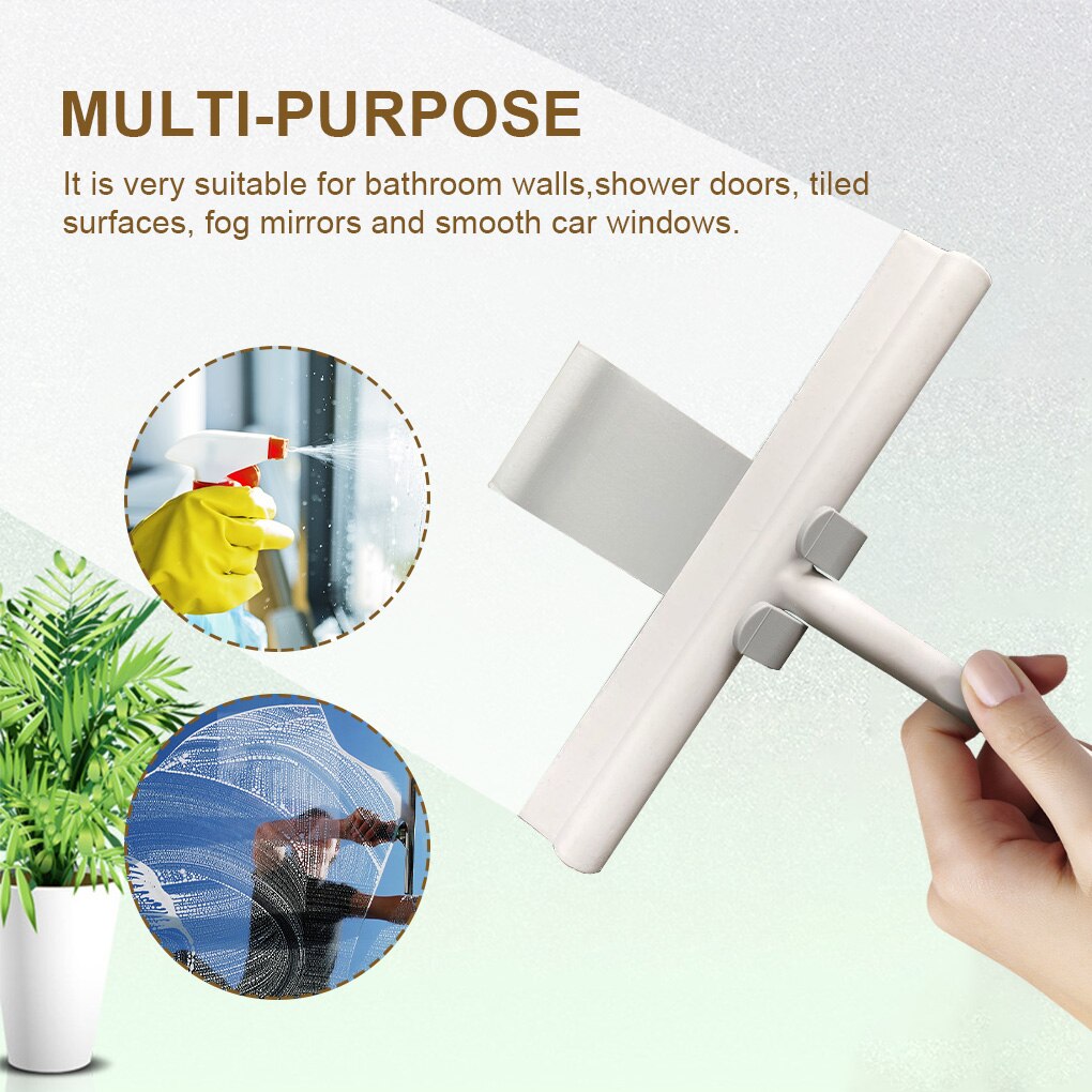 Shower Squeegee Glass Wiper Scraper Shower Squeegee Cleaner With Silicone Holder Bathroom Mirror Wiper Scraper Glass Cleaning