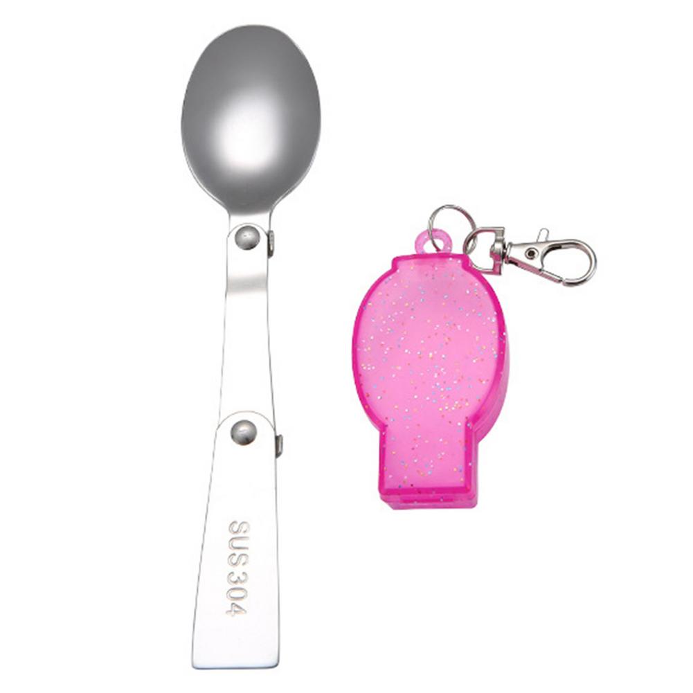 Outdoor Folding Travel Camping Utensil Stainless Pocket Spoon Fork Super Small Foldable Spoon Fork Camping Picnic Tool: B