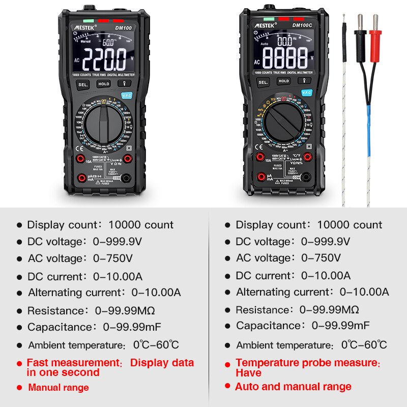Capacitor Tester, Intelligent Dual-Tube Large Digital Voltage