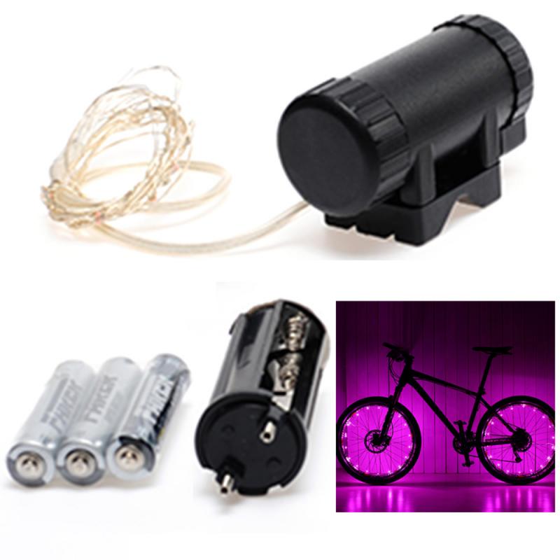 Bike Light LED USB Rechargeable 6 Colors Waterproof Bicycle Wheel Spokes Lights Cycling Rim Wheel Flash Spoke Bicycle Lights: pink with battery