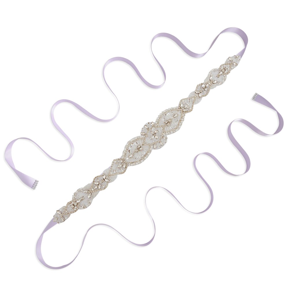 Trixy S234 Damesmode Rrhinestone Riemen Bruiloft Riemen Kralen Bridal Riemen Taille Riem Lint Riem Voor Bruiden Bruidsmeisjes: lavender
