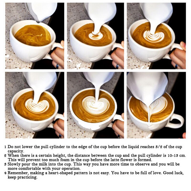 350/600ml roestvrijstalen koffie-opschuimkannen met trekbloemcilinder, cappuccino-melkkannetje, espressokopjes, kunstmelkkannetje
