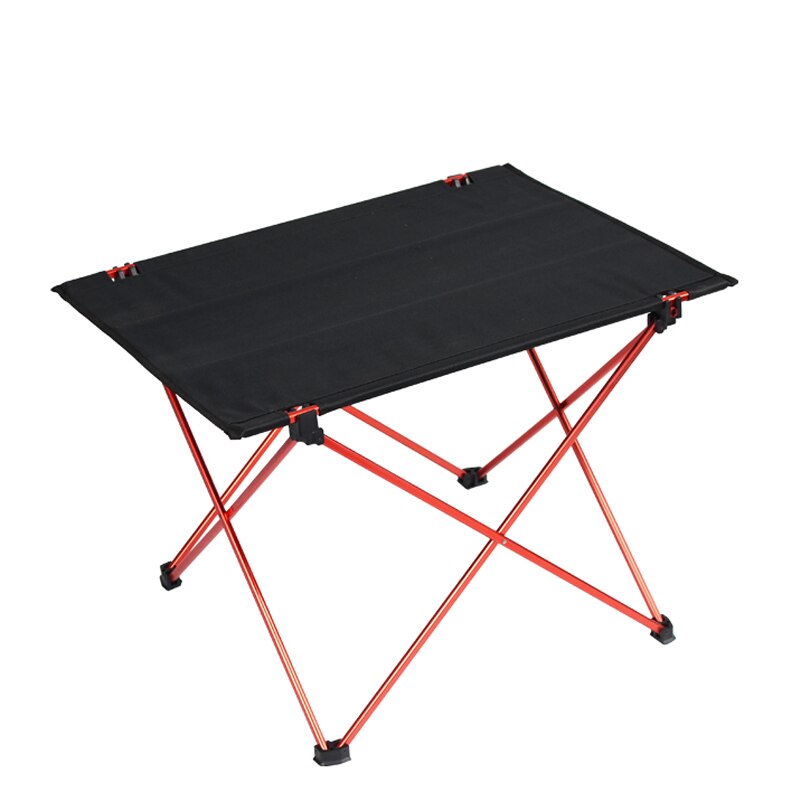 Bærbart sammenklappeligt bord camping udendørs møbler computer camping foldebord aluminiumslegering udendørs-orange sengeborde picnic: Rød
