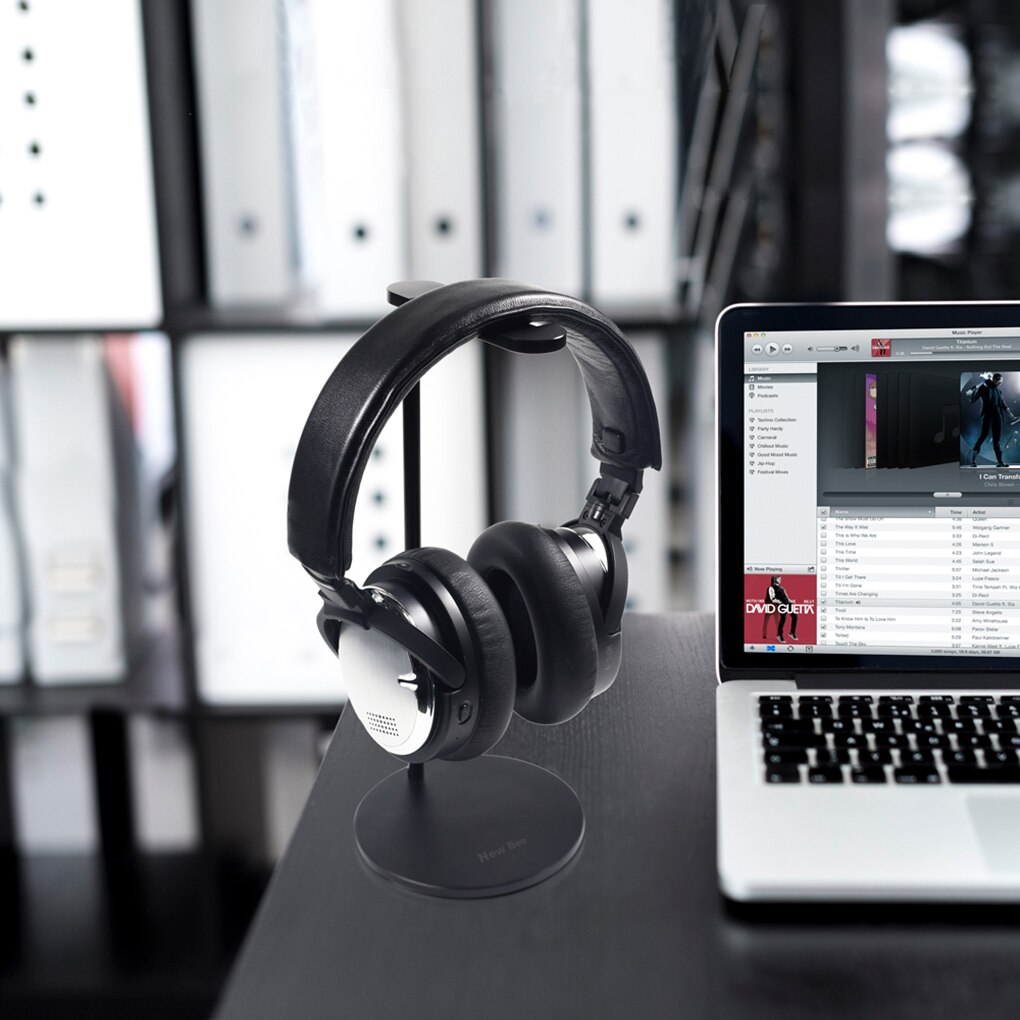 Desktop Hanging Earphone Holder, Earphone Holder Bracket, Aluminum Earphone Holder Base, Office, With Non-Slip Flexible Headrest