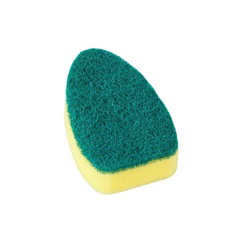 Sponge Replaceable Couring Pad Washing Convenience Cleaning Brush Scrubber Kitchen Soap Dispenser Dish With Refill Liquid: Head-1PC