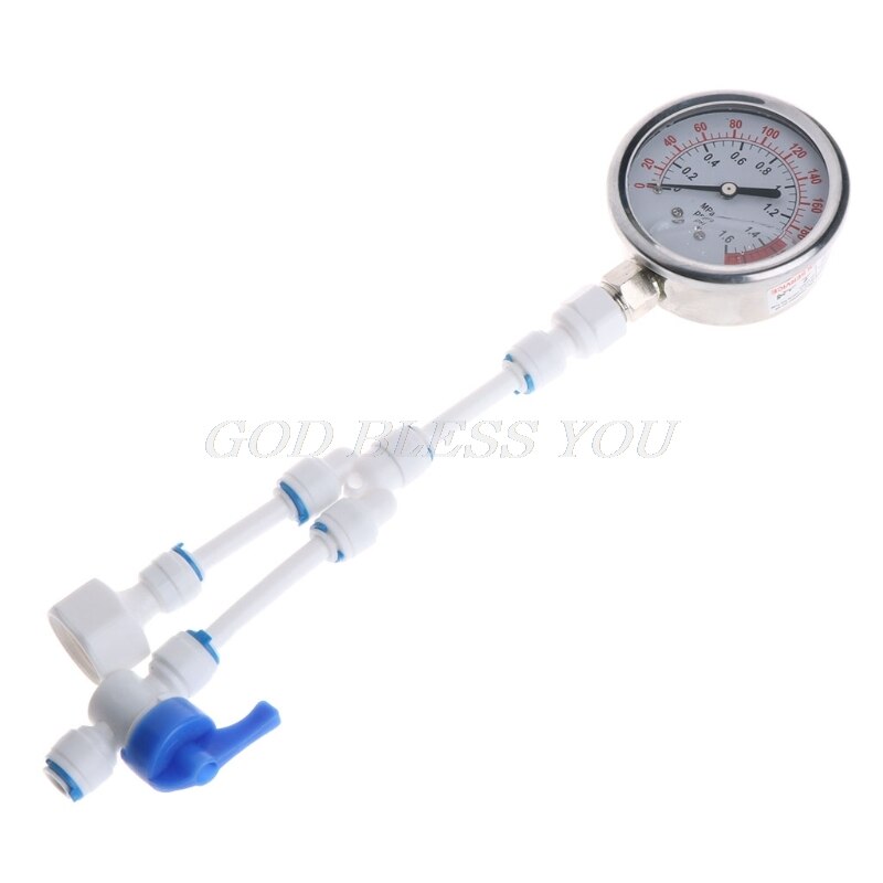 2in1 Water Purifier Tap Pipes Pressure Gauge Test Meter 0-1.6MPA Anti-vibration