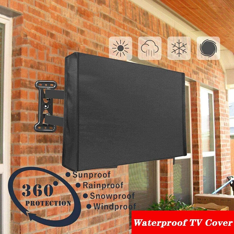 Outdoor TV Cover 600D Polyester Weatherproof Flat Screen TV Display Protector for 40-42Inch Outside Flat Screen TV