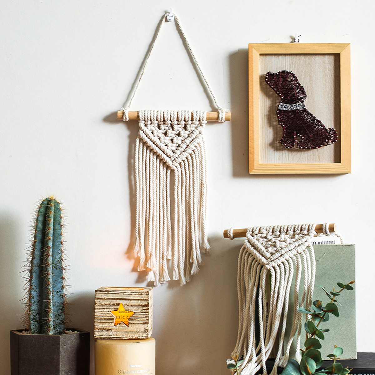 100% Natural Handmade Bohemian Chic Macrame Wall Hanging Tapestry Wall Decor Wall Art Woven Knitted Decoration