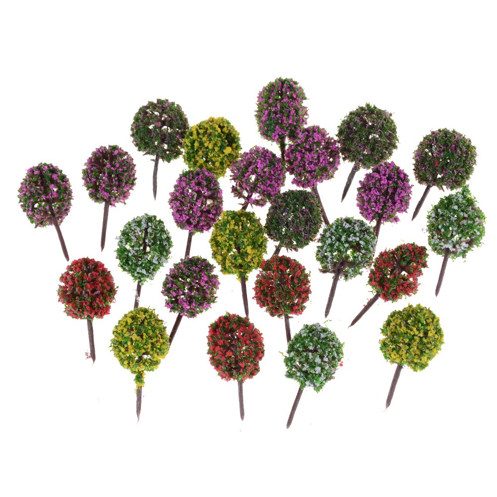 5 Stks/partij Plastic Miniatuur Bloem Boom Planten Fairy Garden Decoratie Poppenhuis Craft Model