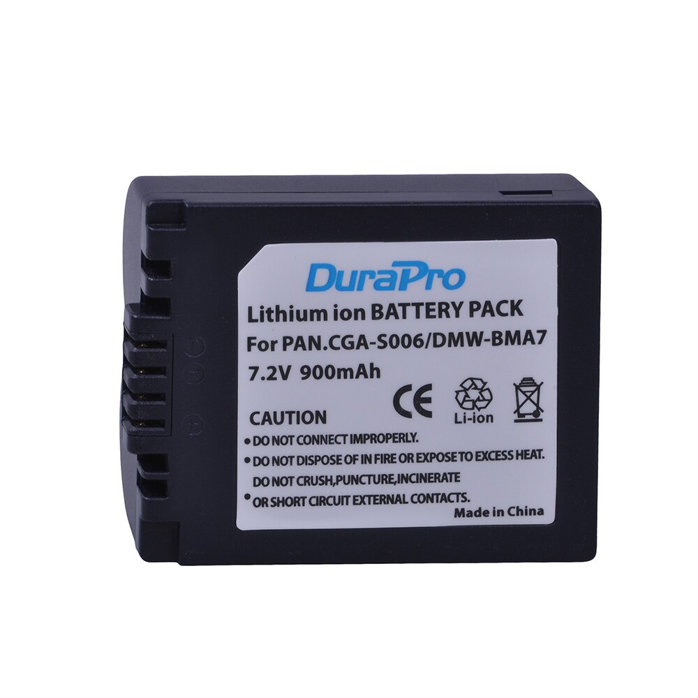 1pc DMW-BMA7 CGA-S006 900mAh Li-ion Battery + LCD USB Charger For Panasonic Lumix DMC FZ7 FZ8 FZ18 FZ28 FZ30 FZ35 FZ38 Camera