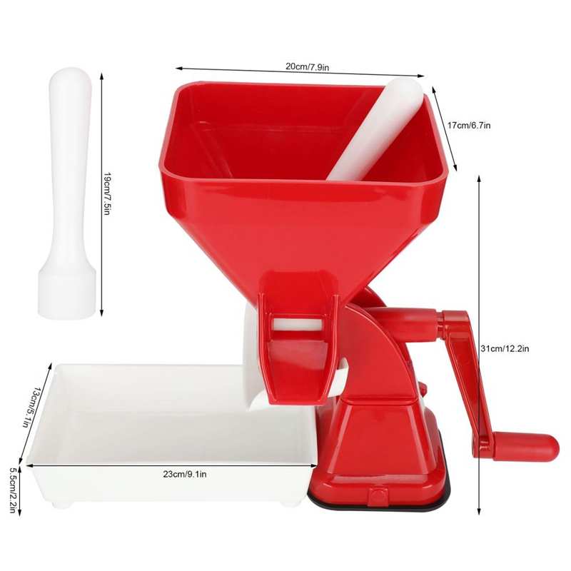 Prensa de tomate de acero inoxidable, exprimidor Manual de tomate, fabricante de salsa, colador de alimentos para frutas y verduras, herramienta de cocina: Default Title