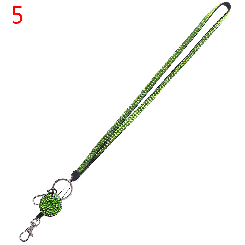 1 Pc Holder Rhinestone Lanyard Badge Reel Lanyard Crystal Rhinestone Mobile Phone Neck Strap Key: A5