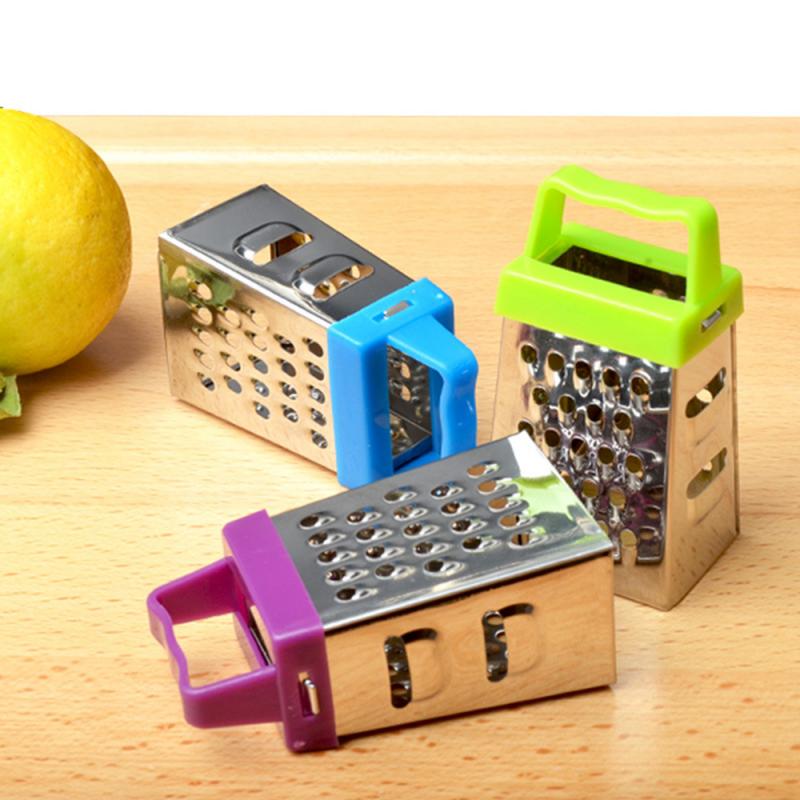 1 stuks mini vierzijdige roestvrijstalen rasp, schaaf, multifunctionele schilsnijder, groente- en aardappelsnijder, kook- en keukengadgets