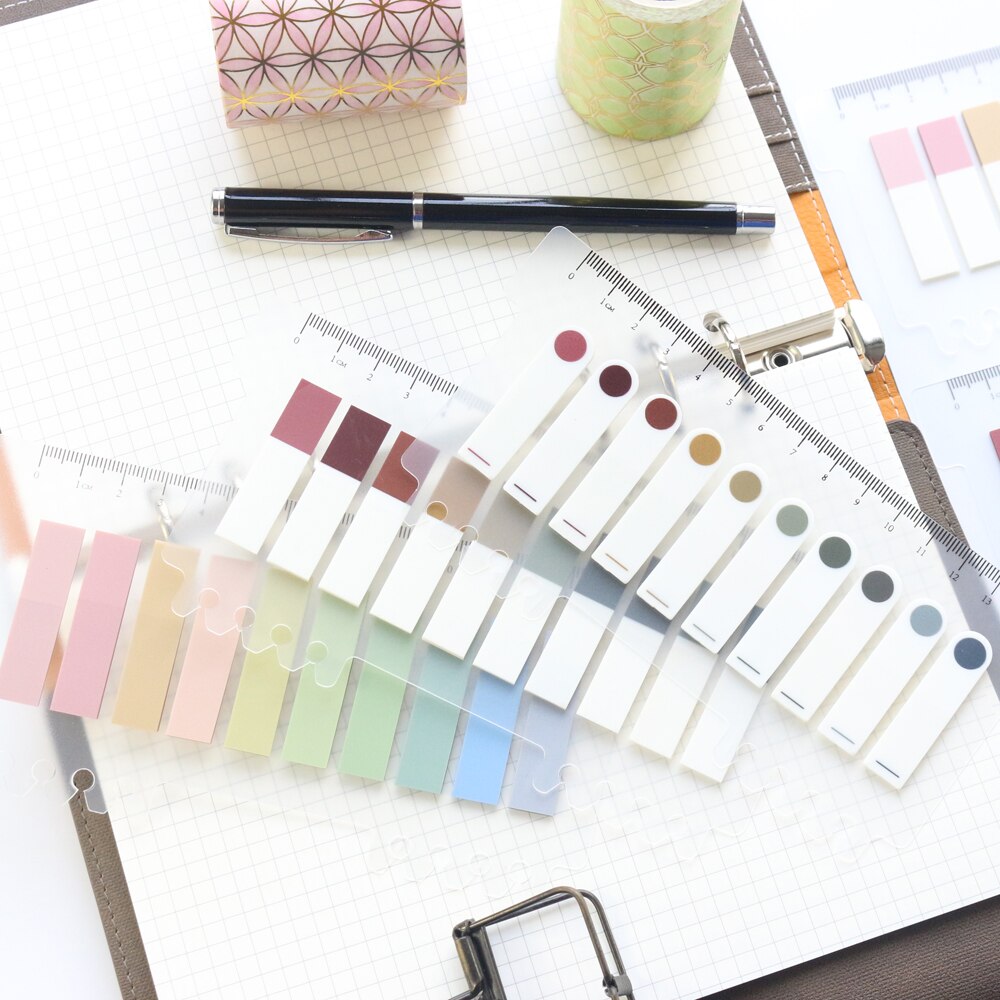 Domikee Klassieke Kantoor School Sticky Kleur Index Label Notepad Lot Pet Student Vlaggen Memo Pad Voor Spiraal Notebook Briefpapier