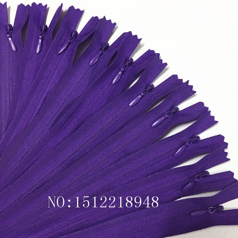 50 stücke Bunte Nylon 3 # Geschlossenen Ende Unsichtbaren Reiß 12 zoll (30cm) schneider Nähen Handwerk 20 Farbe: tief Violett