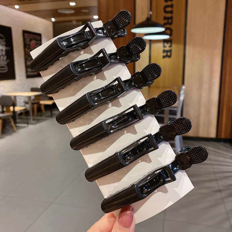 Pinzas para el cabello de cocodrilo coloridas, pinzas para peluquería , horquillas de cocodrilo, accesorios para peluquero, 6/8 Uds.: ROJO