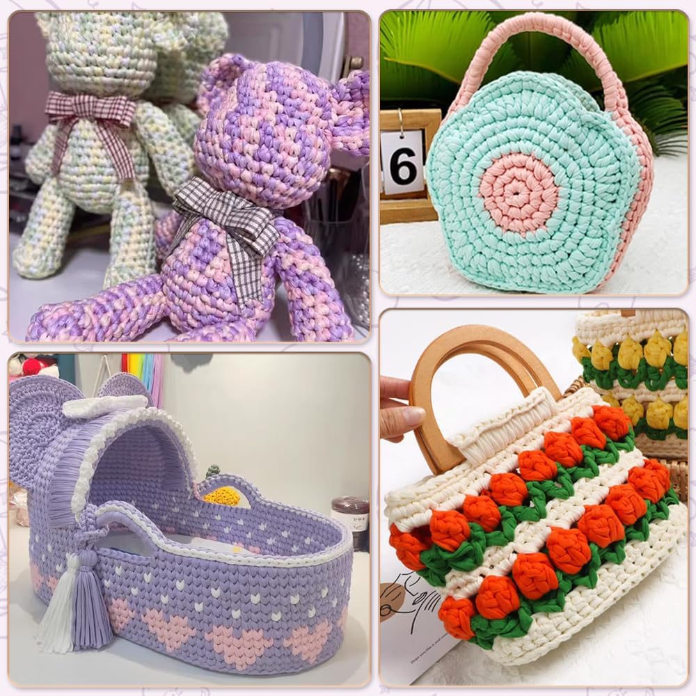 400 g/unidad de hilo de tejer grueso, tela elástica de hilo para camiseta, bolsa DIY, manta, cojín, proyectos de ganchillo