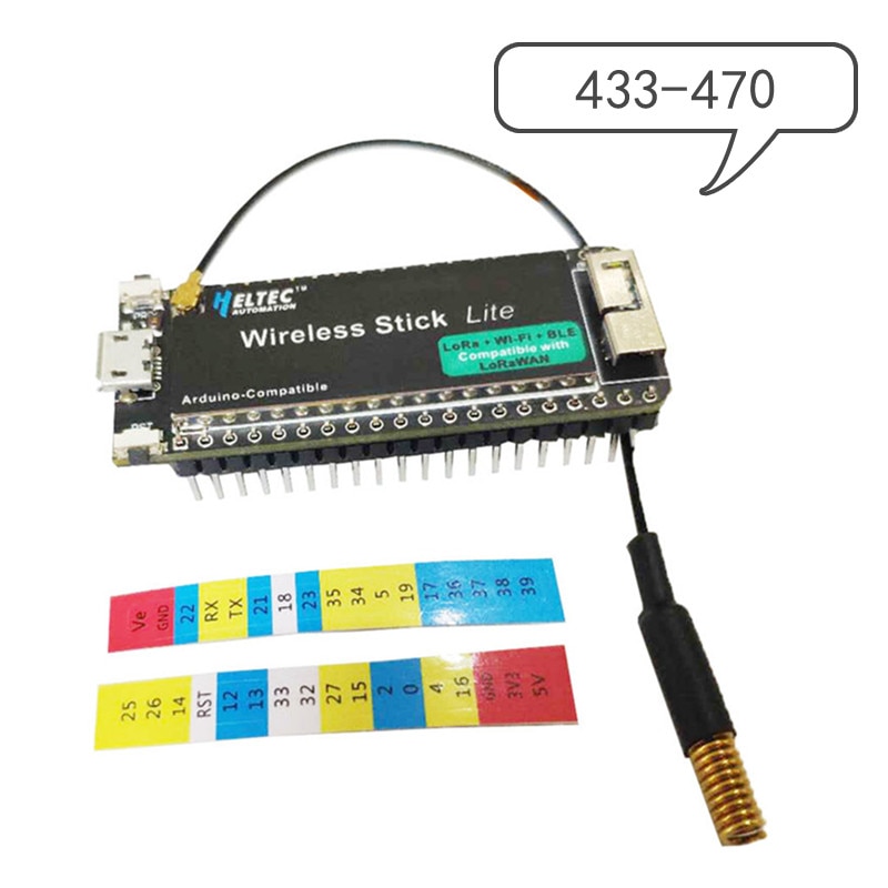 Heltec IOT Lora Gateway mit lora Knoten ESP32 WiFi Lora V2/Cubecel ASR650x ASR6501 SX1262 Lora GPS/STM32 für Arduin 433/868/915: stick Lite 433