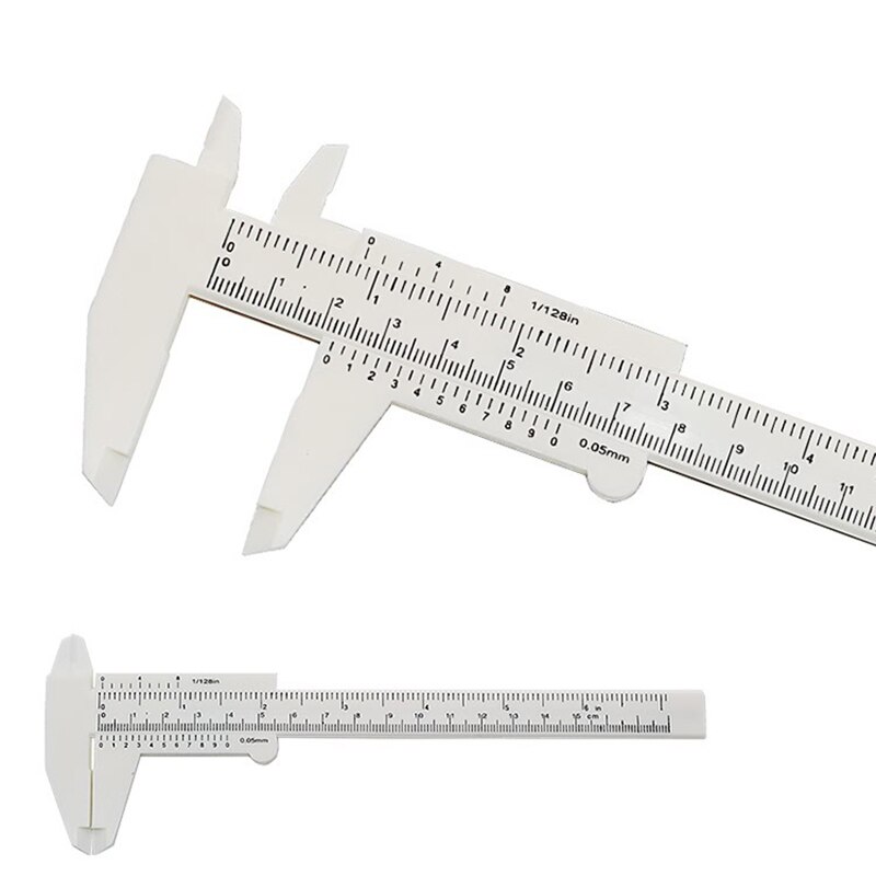 0-80mm/0-150mm 0.5 millimetri nonio Pinza Doppio Bilancia Plastica nonio calibro Misura Studente mini Strumento Righello nonio Pinza: bianca 130