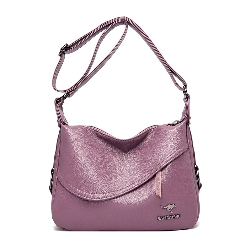 Couleur Unie Doux En Cuir PU Sacs À Bandoulière pour Femmes Dames Sac de Banlieue Décontracté Sac À Bandoulière: Purple