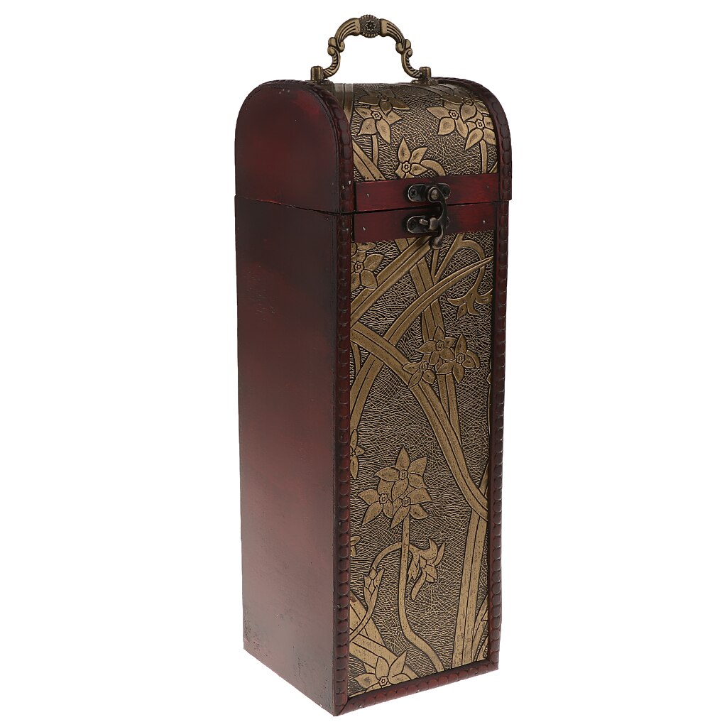 Wine Box Travel Storage Box Carrying Display Case Hand-carved Wine Box: 1 Bottle-B