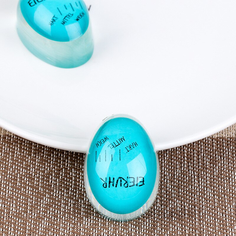 1pcs Egg Perfect Color Changing Timer Yummy Soft Hard Boiled Eggs Cooking Kitchen Eco-Friendly Resin Egg Timer Red timer tools: Blue letter