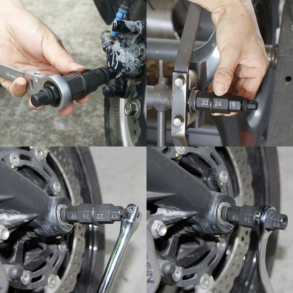 Sexkantsaxel verktyg för motorcykel framaxel hjul sexkant insex axel spindel verktyg 12mm, 14mm, 17mm, 19mm, 22mm, 24mm