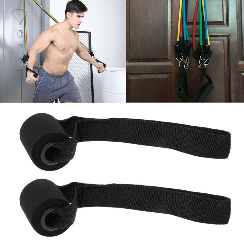 2pcs Home Gym Fitness Resistance Bands Tubes Door Anchors Yoga Pilates Exercise