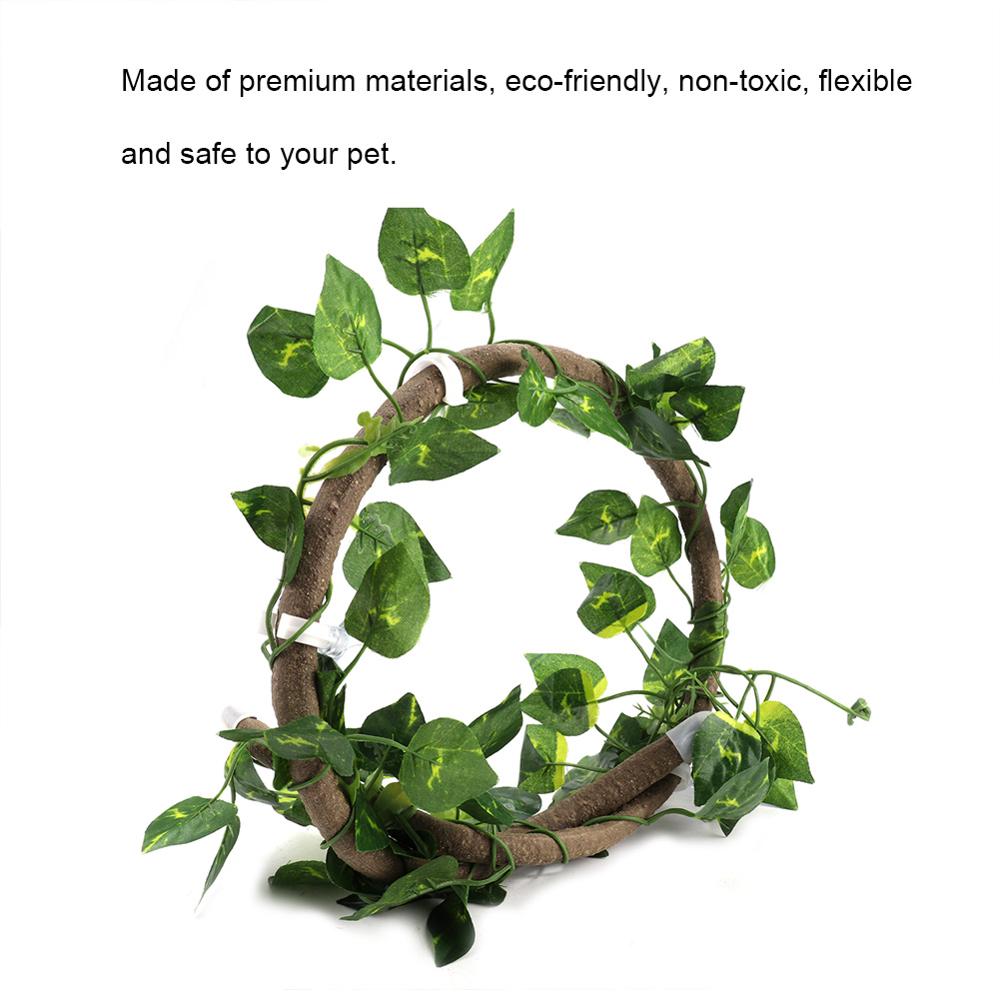 1Pc Vine Artificial Flocking Moss Rockery Aquarium Landscaping Reptile Climbing Branch Flexible Jungle 3.28ft Rattan