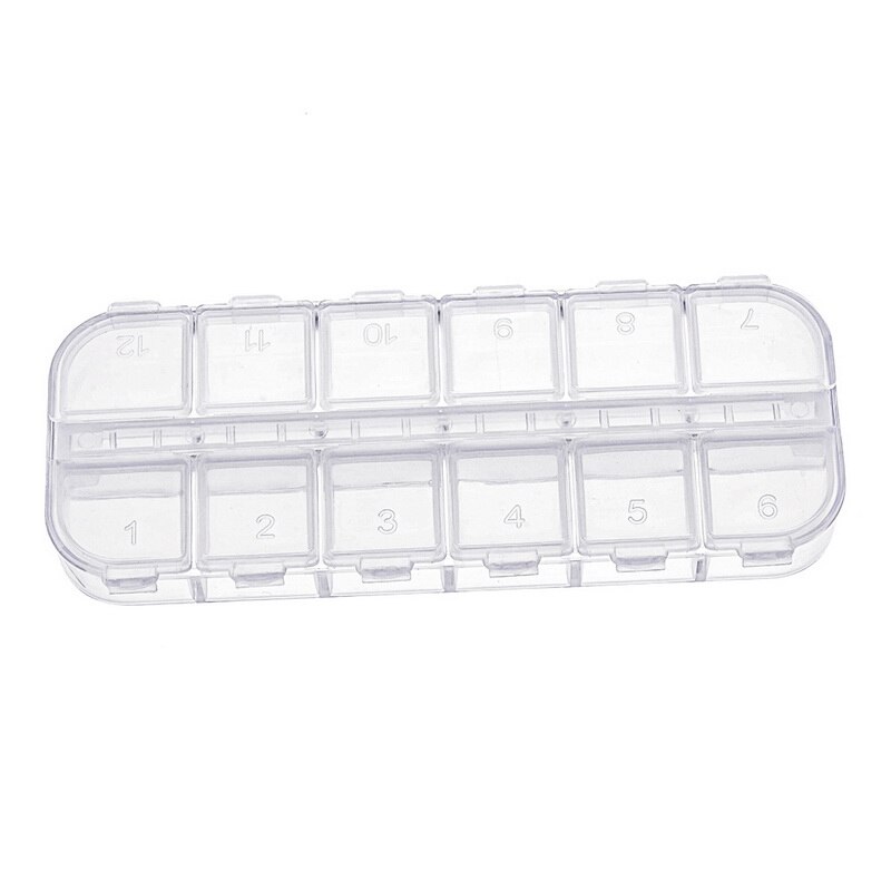 Grille Multiple acrylique transparent maquillage organisateur boîte de rangement rouge à lèvres ongles perceuse vernis organisateur cosmétique bijoux support de la boîte: 12 Girds B