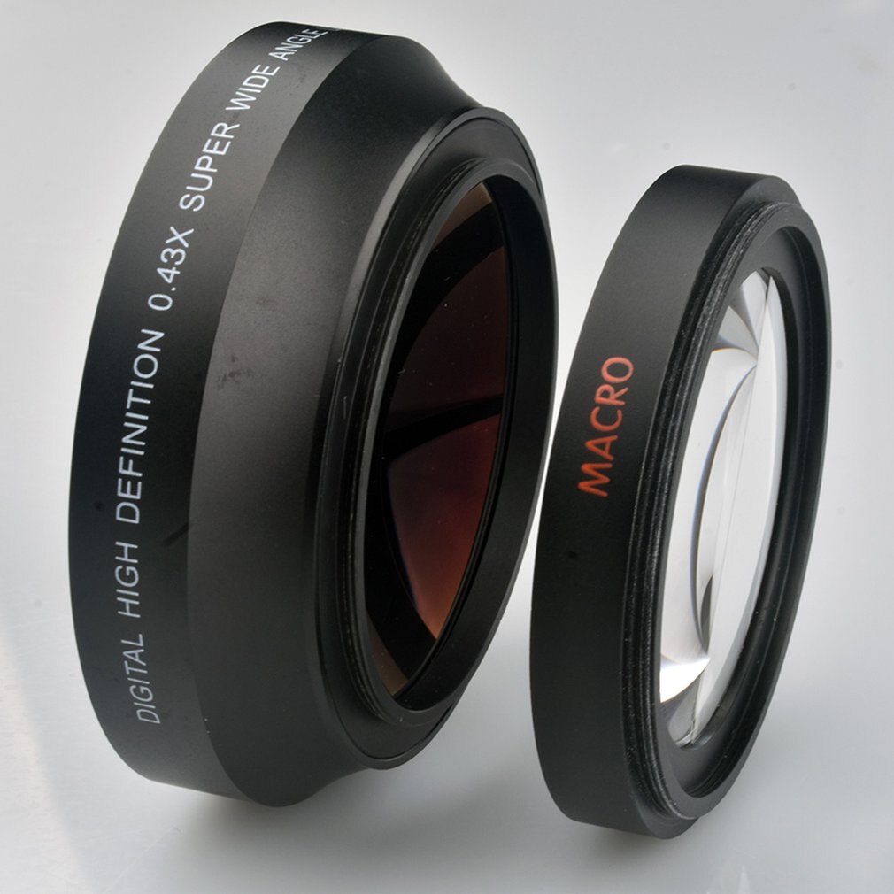 67mm 0.43X lente gran angular cristal óptico Ultra lente ojo de pez gran angular para cámaras digitales