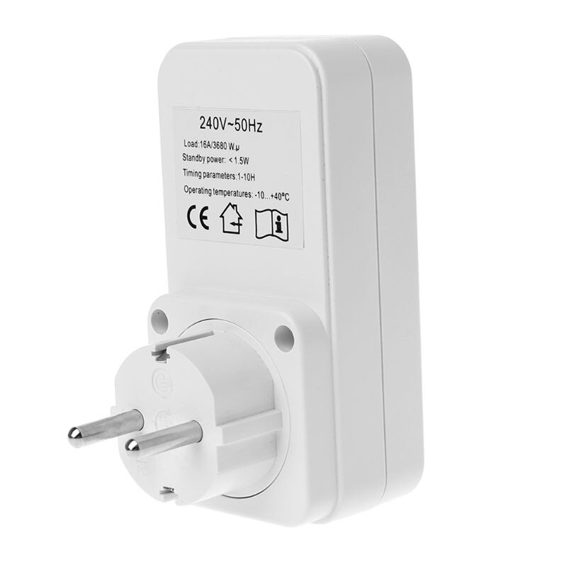 EU Plug Electricity Power Metering Socket 10Hr Timer Socket Countdown Intelligent Time Setting Swtich Timer Control Socket