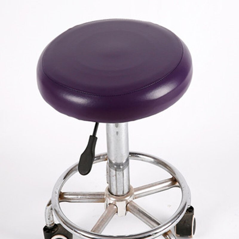 Housse de chaise en cuir PU, couvre-tabouret de Bar rond, en tissu coton, pour dentiste, Salon de beauté: Purple