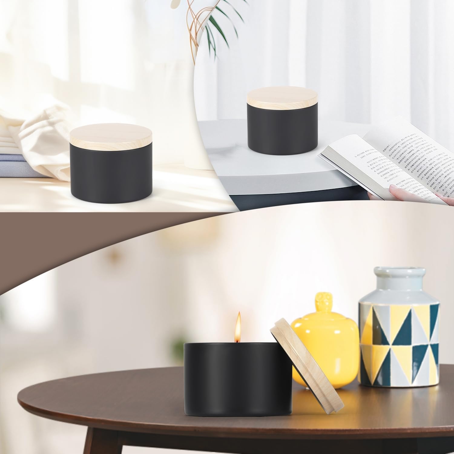 12 Uds. De latas para velas de 4oz con tapas, Kit de tarros para velas redondas de Metal para velas sueltas, utilizado para almacenamiento DIY, suministros para fabricación de velas,