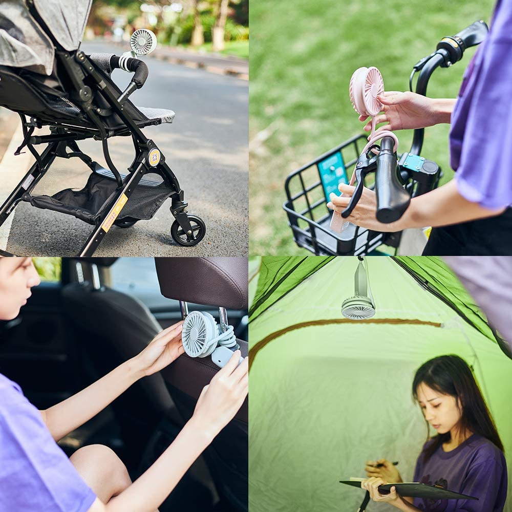 Ventilateur portable usb, ventilateur froid, mains libres, ventilateur de cou suspendu, mini ventilateur de sport rechargeable, 3- vitesses réglables, double ventilateur de cou pour la maison et le bureau