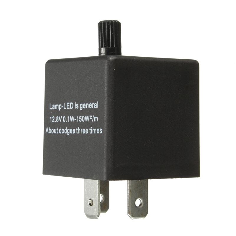 Relé de Flash intermitente de coche ajustable de 12V y 3 pines para Indicador de luz intermitente