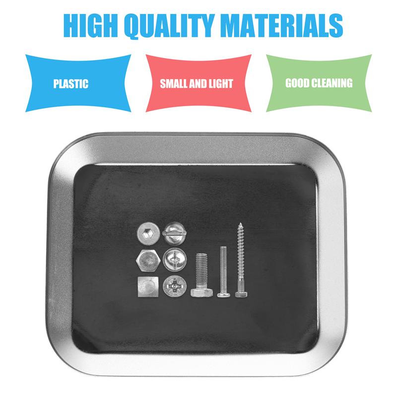 Magnetic Nut and Bolt Tray Square Magnetic Parts Holder for Screws Sockets Bolts and Tools(Silver)