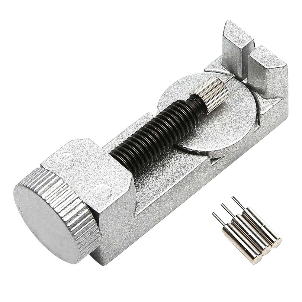 Watch Band Strap Link Pin Remover Repair Tool Kit for Watchmakers with Pack of 3 Extra Pins (Silver): Silver